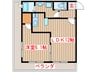 カスタリア榴ヶ岡 1LDKの間取り