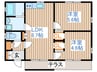緑ヶ丘貸家Ａ棟 2LDKの間取り