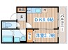 アバンティ宮町 1DKの間取り