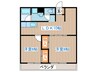 ファミールかんのＡ棟 2LDKの間取り