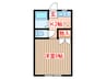 シャトレ－Ⅰ青山 1Kの間取り
