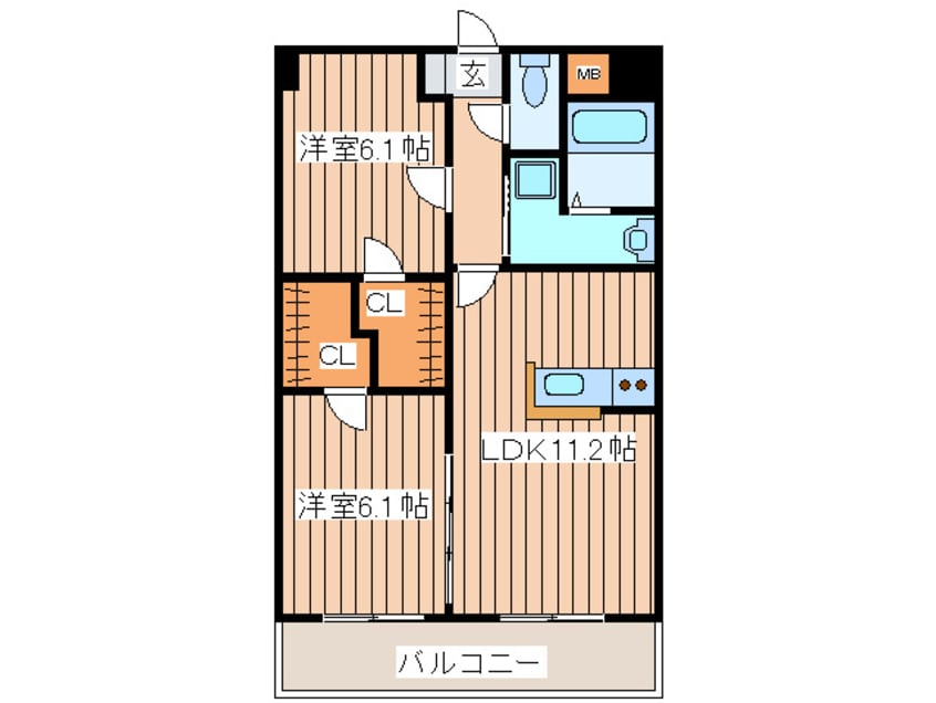間取図 エ－フィ－ルズ新田東