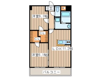 間取図 エ－フィ－ルズ新田東