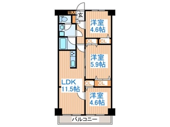 間取図 グリシ－ヌ・Ｓ