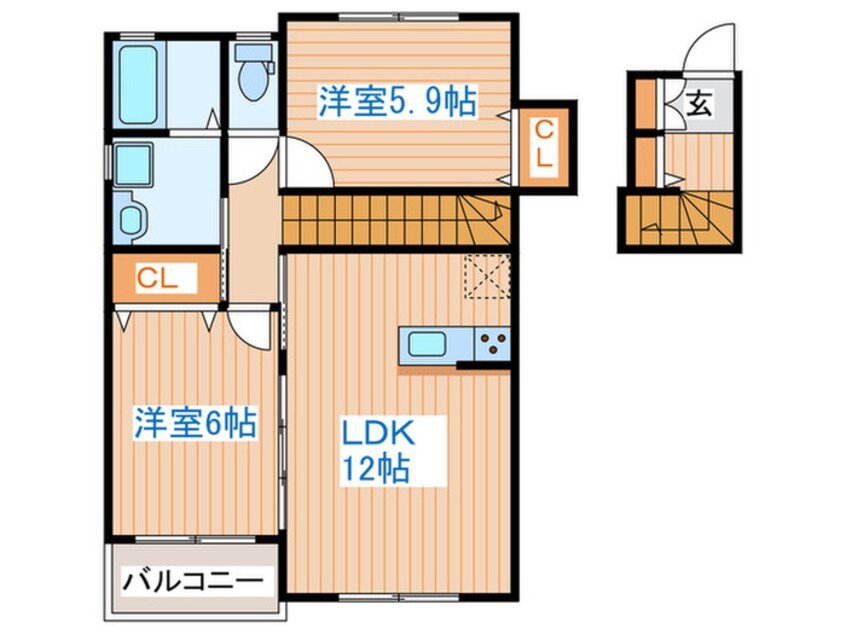 間取図 フリュ－ゲルⅡ