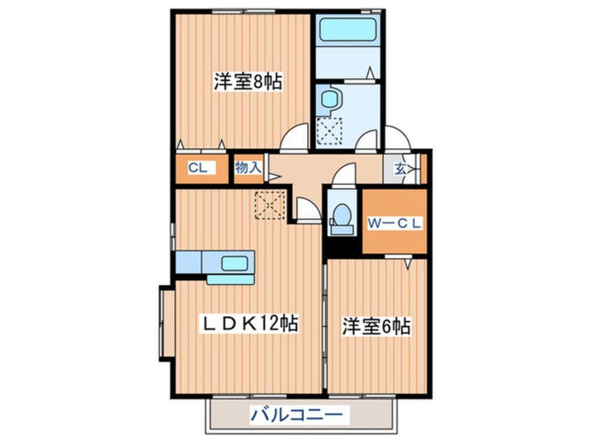 間取図 ヤマイチアパート玉川B