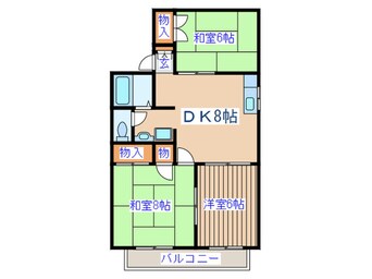 間取図 ﾄｩｲﾝｸﾙｺ-ﾄ若林１番館