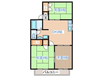 間取図 ﾄｩｲﾝｸﾙｺ-ﾄ若林１番館