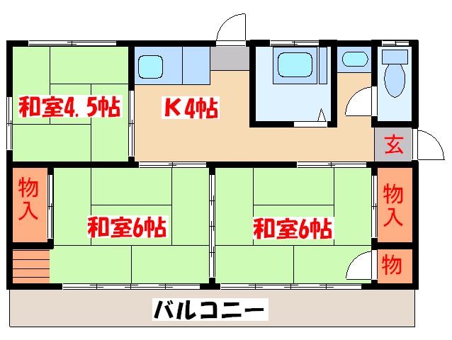 間取り図 山下方貸家(17番地)