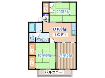 間取図 ﾄｩｲﾝｸﾙｺ-ﾄ若林Ⅶ番館