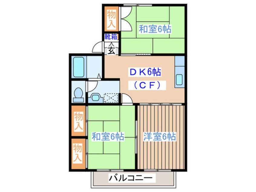 間取図 ﾄｩｲﾝｸﾙｺ-ﾄ若林Ⅶ番館