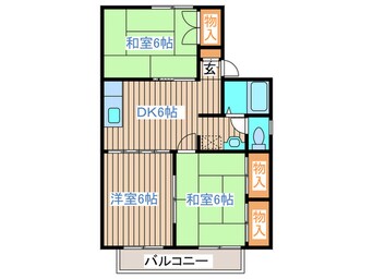 間取図 ﾄｩｲﾝｸﾙｺ-ﾄ若林Ⅶ番館