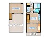 ピュアナ弓ノ町 1DKの間取り