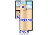 シルクロ－ド向ヶ丘 1Kの間取り