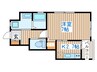 ミルディエス越路 1Kの間取り