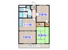 グランシャルマン通町 3DKの間取り