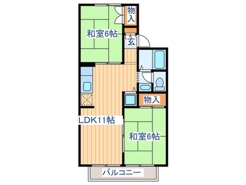 間取図 ロイヤルコ－ト花渕Ａ