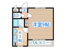 コテージ北山 1Kの間取り