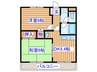 アビタシオンみずほ台 2DKの間取り