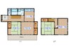 岡本方貸家 4DKの間取り
