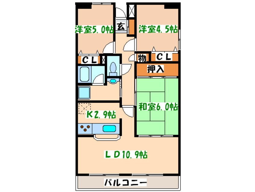 間取図 ｸﾞﾗﾝ･ｺ-ﾄ南仙台第１(306)