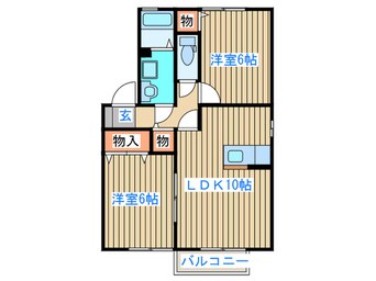 間取図 シュプル－ス丹野Ｂ