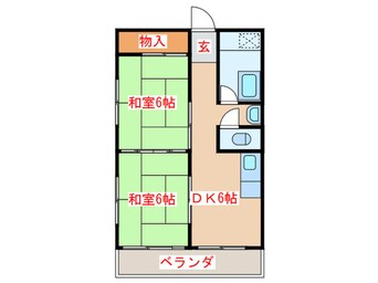 間取図 ハイブリッジ第2コーポ