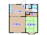 サンライズ館　Ｂ棟 2DKの間取り