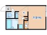 多賀城ウエストA 1Kの間取り