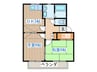 ステーブル長町南　Ⅱ 2DKの間取り