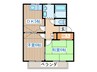 ステーブル長町南　Ⅱ 2DKの間取り