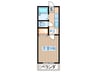 オアシス長町Ａ 1Kの間取り