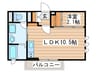 シャーメゾンルピナス 1LDKの間取り