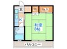 フリ－デンハイツＡ棟 1Kの間取り