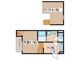 間取図 Ｆ　ｓｔｕｄｉｏ　東仙台