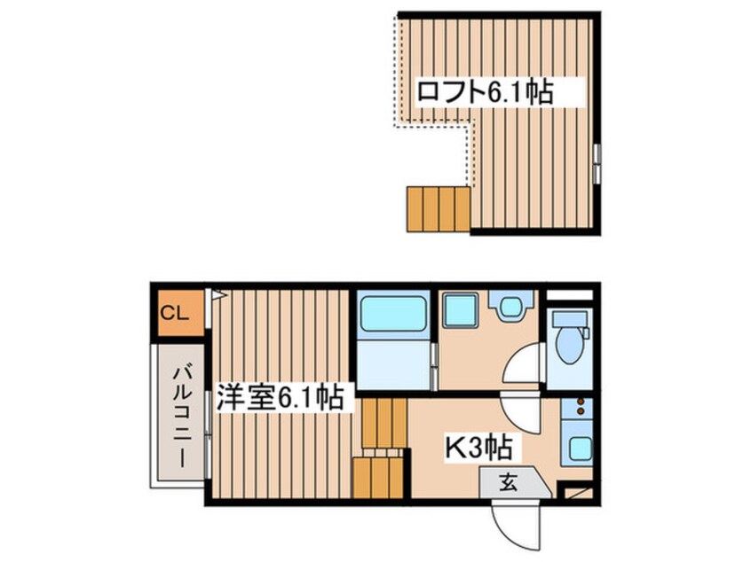 間取図 Ｆ　ｓｔｕｄｉｏ　東仙台