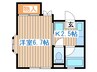 コスモハウスⅡ 1Kの間取り