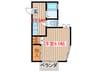 コスモハウスⅡ 1Kの間取り