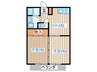 パ－クサイド中山 2DKの間取り