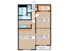 フルール新田東 2LDKの間取り
