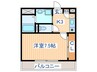 ベル　ドミール 1Kの間取り