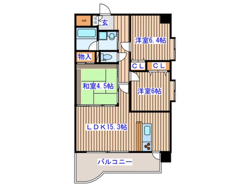 間取図 カーレヂ三浦・Ⅱ