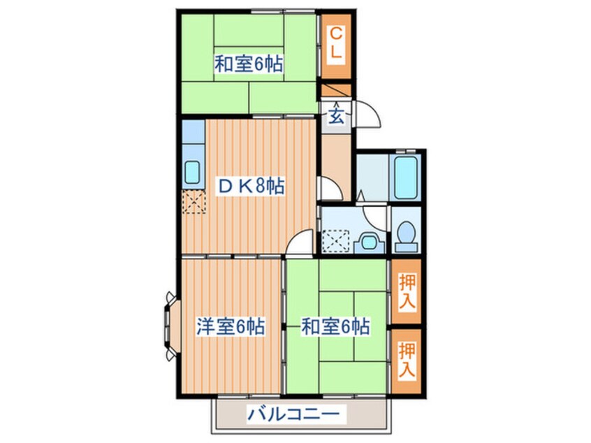 間取図 セジュール花渕Ⅱ