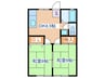 佐々木コーポ 2DKの間取り