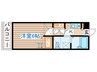 カサデ白萩 1Kの間取り