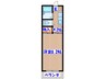 コーポジャストファイブ 1Kの間取り