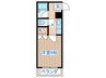 プレステージ横田 1Kの間取り