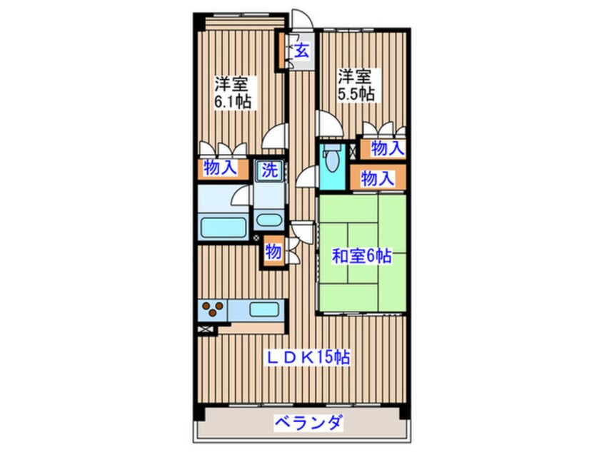 間取図 東仙台六番館