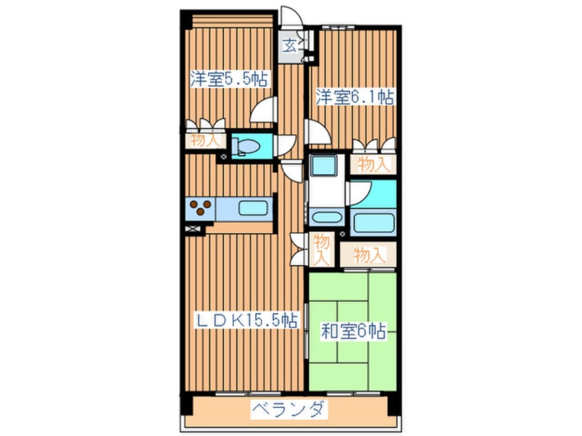 間取図 東仙台六番館