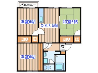 間取図 ガーデンハウス沖野Ｂ